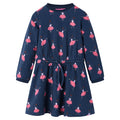 VidaXL Mädchen Kleid mit Ballerina-Print – Marineblau Größe 116 (6 Jahre)