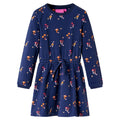 VidaXL Mädchen Kleid mit Pilz-Print – Marineblau Größe 140 (10 Jahre)
