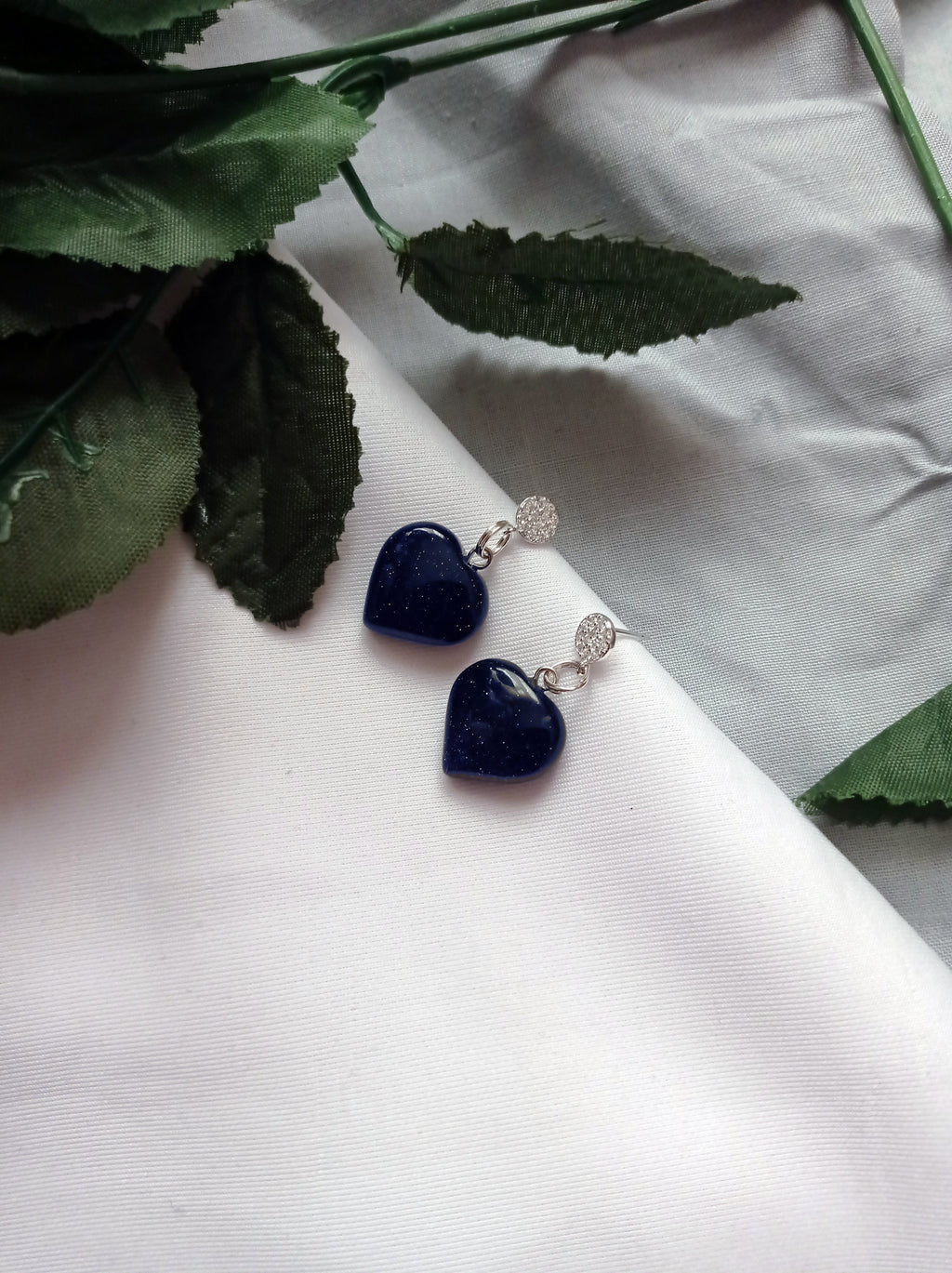 Blue Goldstone Ohrstecker mit Zirkonia – Herz-Design aus 925 Sterlingsilber | nlanlaVictory