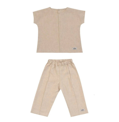 Ramie Baby- &amp; Kinderkleidungsset – Beige | MellowConceptStore