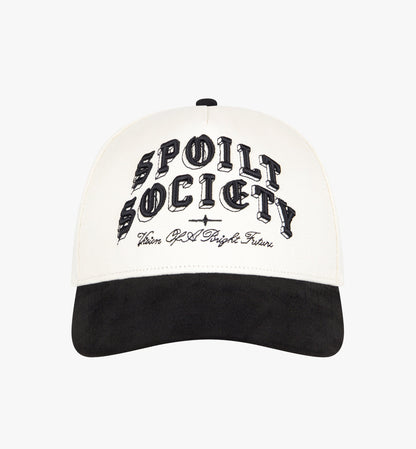 Spoilt Society Vision II Cap in Schwarz und Creme mit 3D-Stickerei