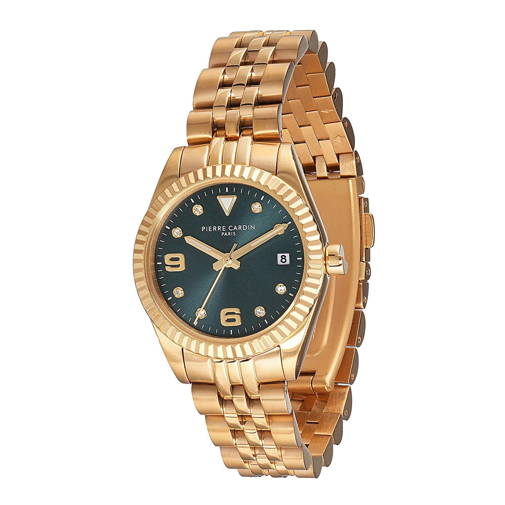 Pierre Cardin Opera Timbre CF.1012.MG.2 Damenuhr Gold-Grün