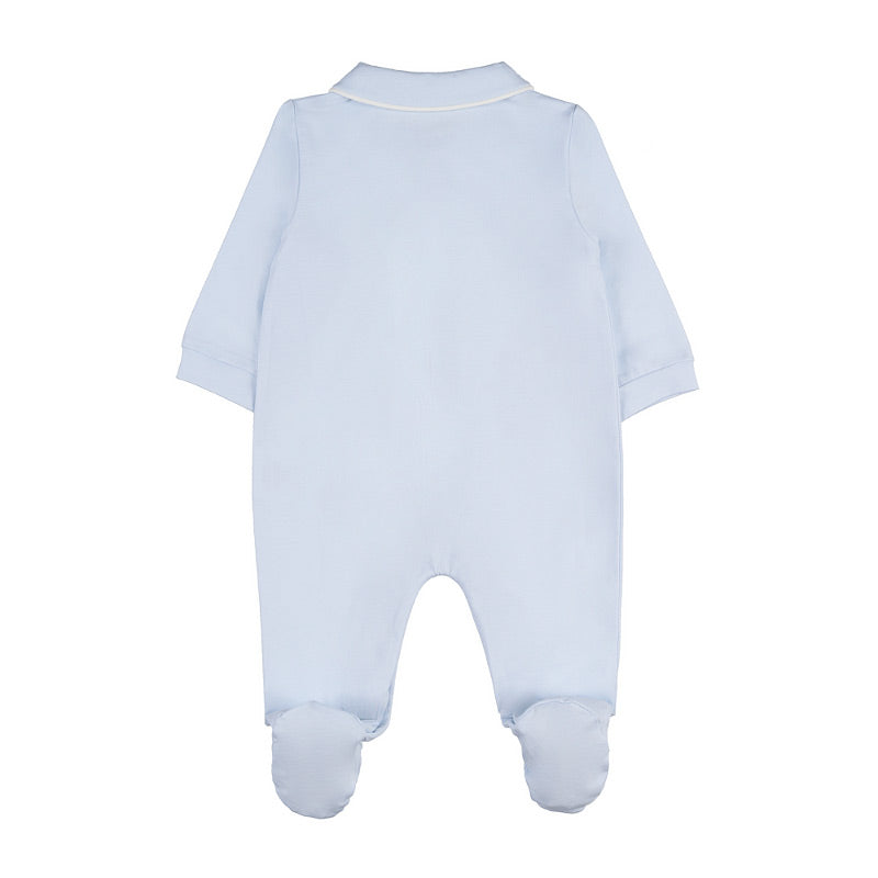 Baby Wickelstrampler Hellblau mit Bärchen & Drachen | NANAN – Verspielt & Weich
