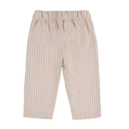 Kinder Leinenhose Beige mit Umschlag | NANAN – Leicht, Edel &amp; Sommerlich