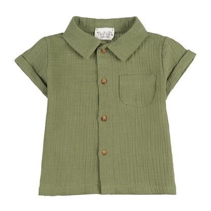 Kinder Set Hemd &amp; Shorts Grün Bio-Baumwolle | NANAN – Nachhaltig &amp; Stylisch