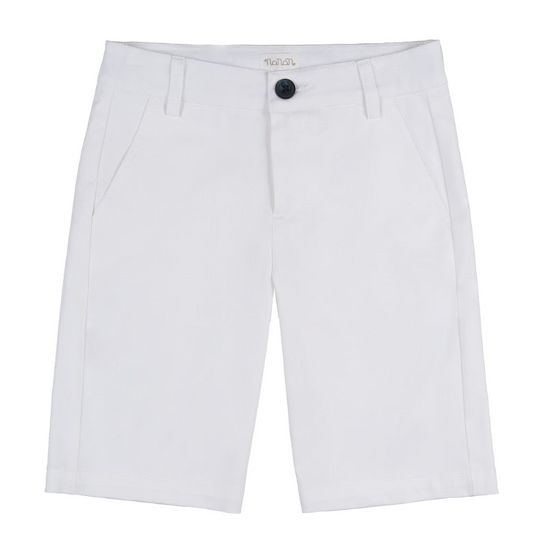 Kinder Bermuda Weiß Gabardine | NANAN Made in Italy – Elegant & Festlich