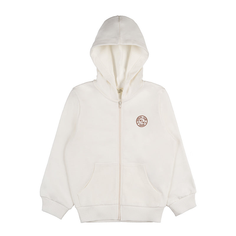 Kapuzenpullover Cremeweiß mit Zip – NANAN