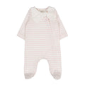 Baby Wickelstrampler Rosa Streifen mit Schleife | NANAN – Weich & Festlich