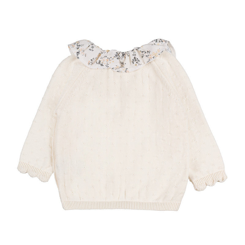Baby Zweiteiler Off-White mit Blumenkragen | NANAN – Elegant & Komfortabel