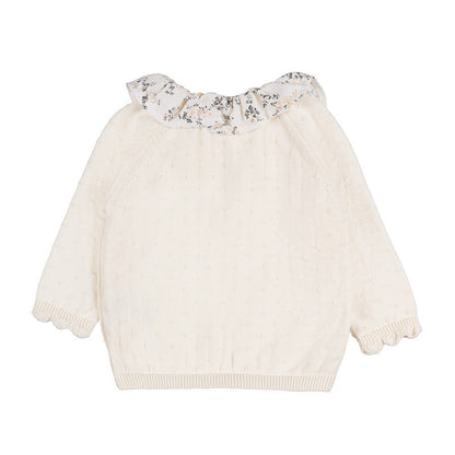 Baby Zweiteiler Off-White mit Blumenkragen | NANAN – Elegant &amp; Komfortabel