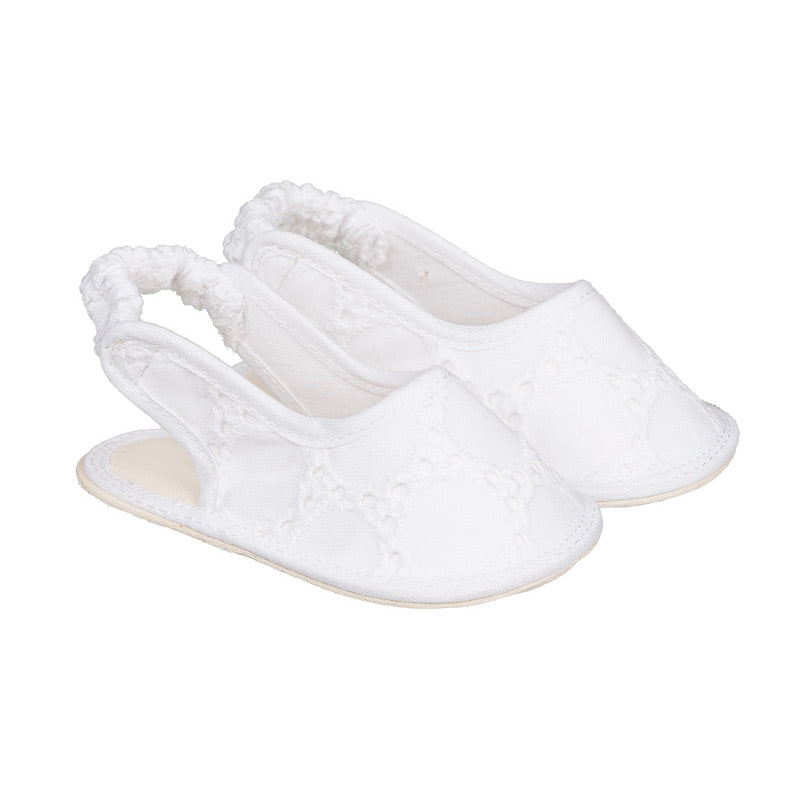 Baby Slingback Weiß Lochstickerei | NANAN – Made in Italy | Festlich & Leicht