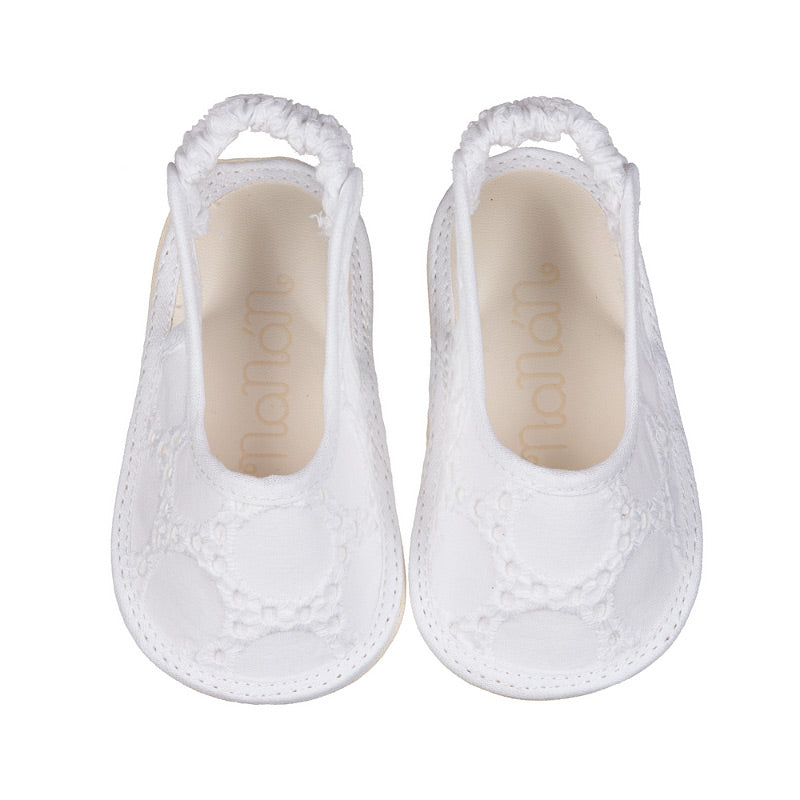 Baby Slingback Weiß Lochstickerei | NANAN – Made in Italy | Festlich & Leicht