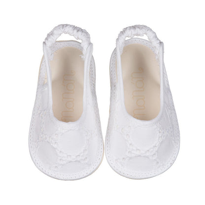 Baby Slingback Weiß Lochstickerei | NANAN – Made in Italy | Festlich &amp; Leicht