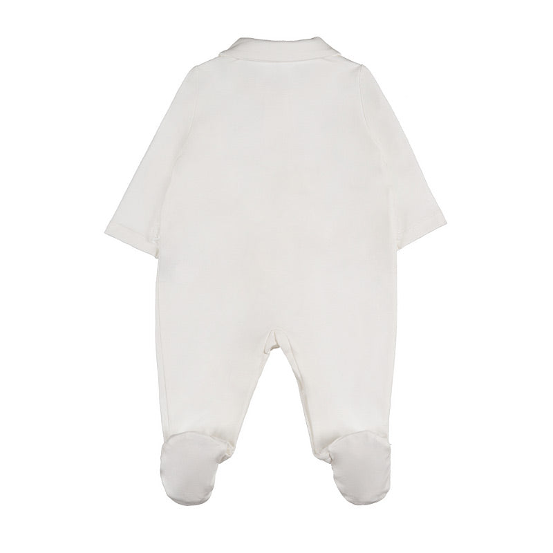 Baby Strampler Off-White mit Spitzen-Lätzchen | NANAN – Romantisch & Festlich