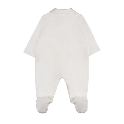Baby Strampler Off-White mit Spitzen-Lätzchen | NANAN – Romantisch &amp; Festlich