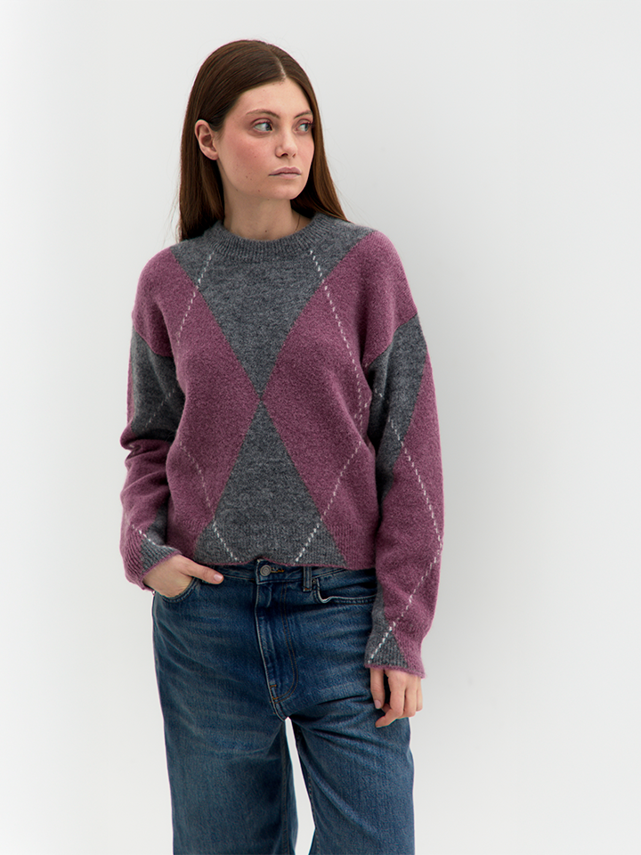 Fabia Rautenmuster-Pullover – Tenné