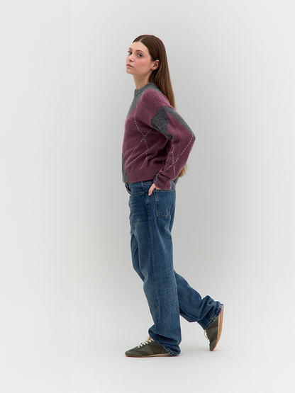 Fabia Rautenmuster-Pullover – Tenné