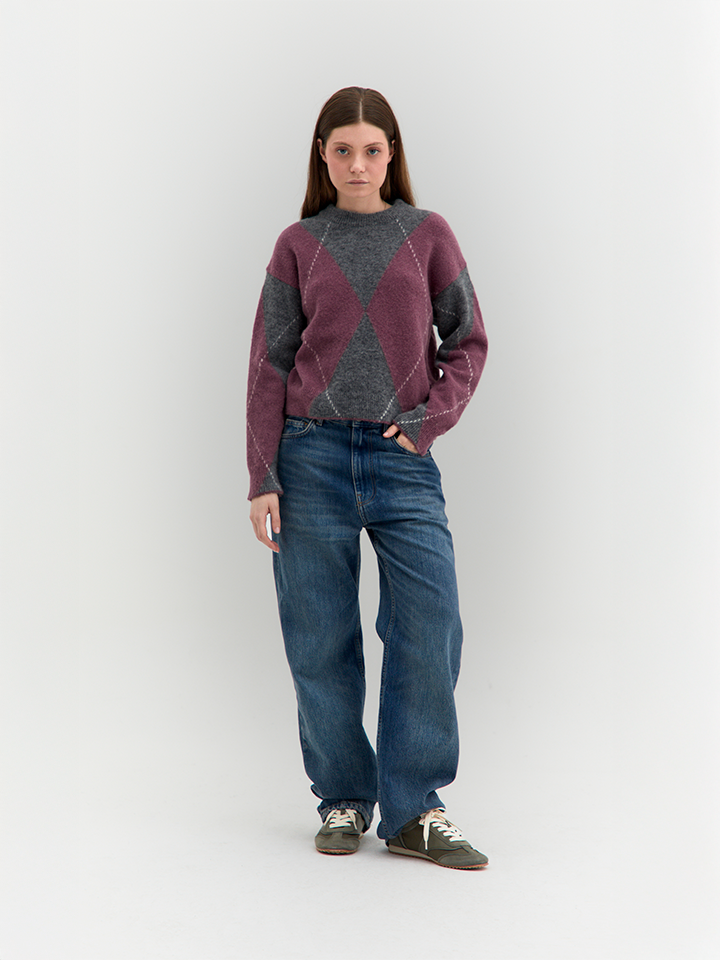 Fabia Rautenmuster-Pullover – Tenné