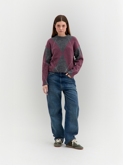 Fabia Rautenmuster-Pullover – Tenné