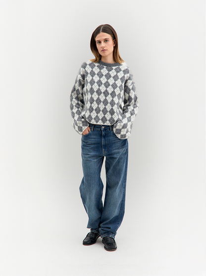 Farah Jacquard-Rautenpullover Boxy Fit – Tenné
