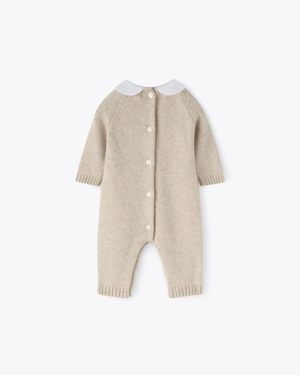Baby Strampler Beige Kaschmir-Mix mit Kragen | NANAN – Luxuriös, Weich & Unisex
