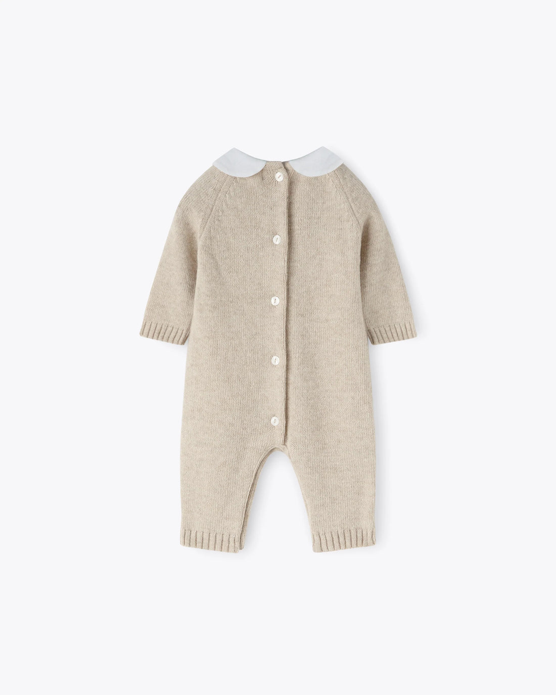 Baby Strampler Beige Kaschmir-Mix mit Kragen | NANAN – Luxuriös, Weich &amp; Unisex