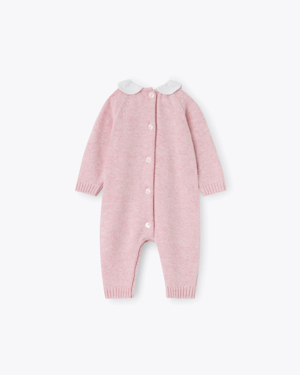 Baby Strampler Rosa Kaschmir-Mix mit Kragen | NANAN – Luxuriös & Zart für Mädchen