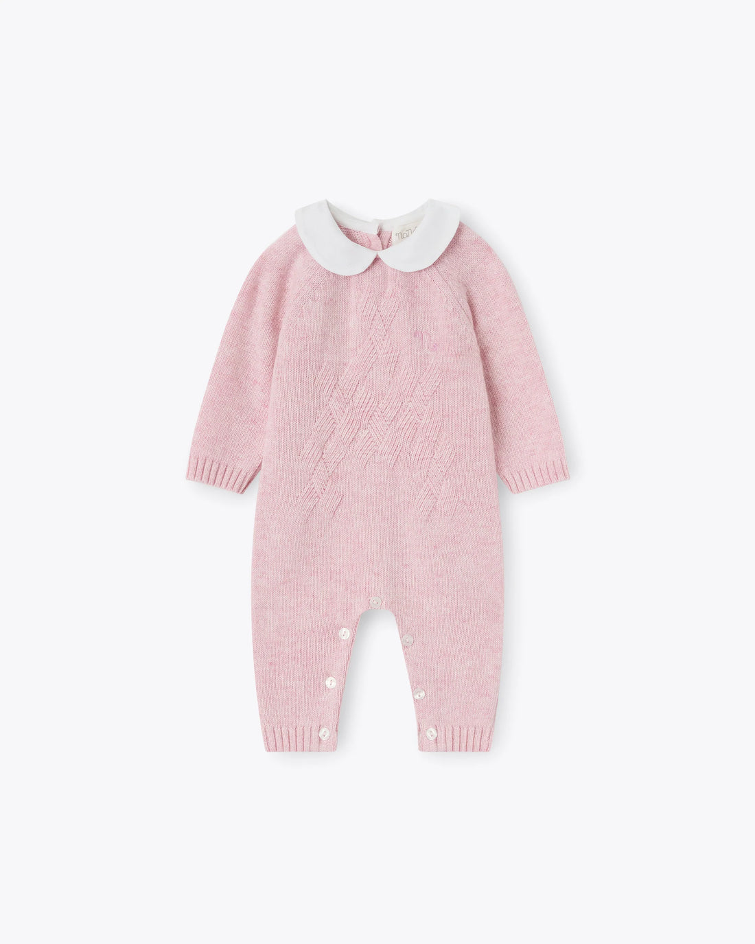 Baby Strampler Rosa Kaschmir-Mix mit Kragen | NANAN – Luxuriös &amp; Zart für Mädchen