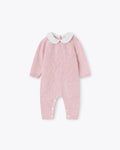 Baby Strampler Rosa Kaschmir-Mix mit Kragen | NANAN – Luxuriös & Zart für Mädchen