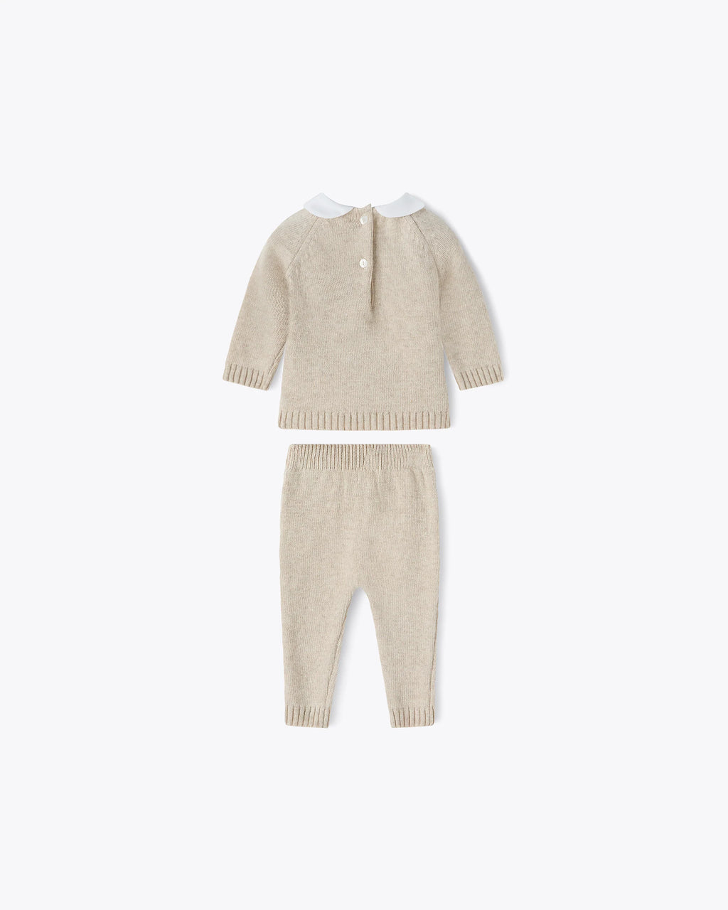 Baby Zweiteiler Beige Kaschmir-Mix mit Kragen | NANAN – Luxuriös & Warm