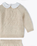 Baby Zweiteiler Beige Kaschmir-Mix mit Kragen | NANAN – Luxuriös & Warm