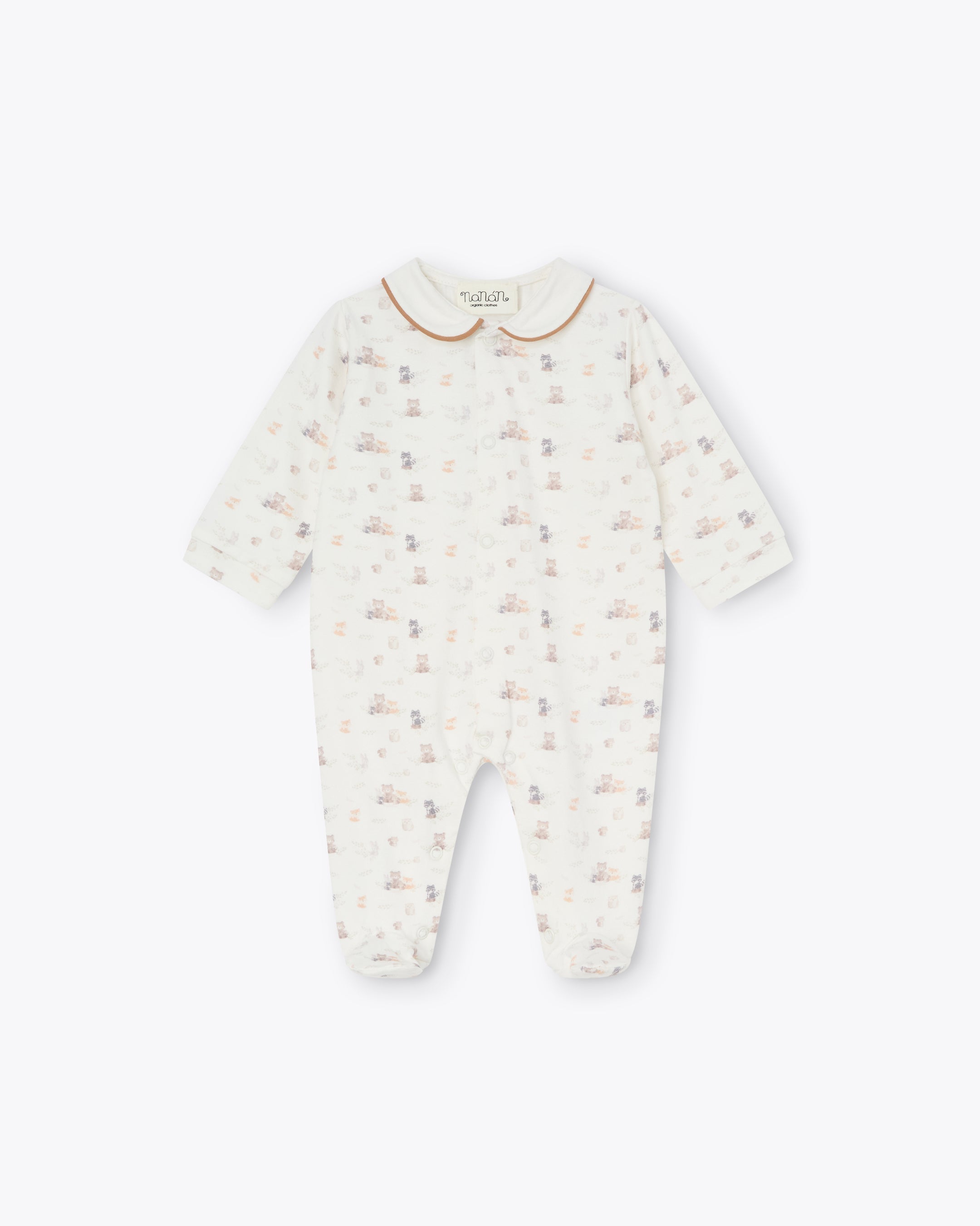 Baby Wickelstrampler Jersey Süßer Wald mit Waldtieren | NANAN – Verspielt & Poetisch