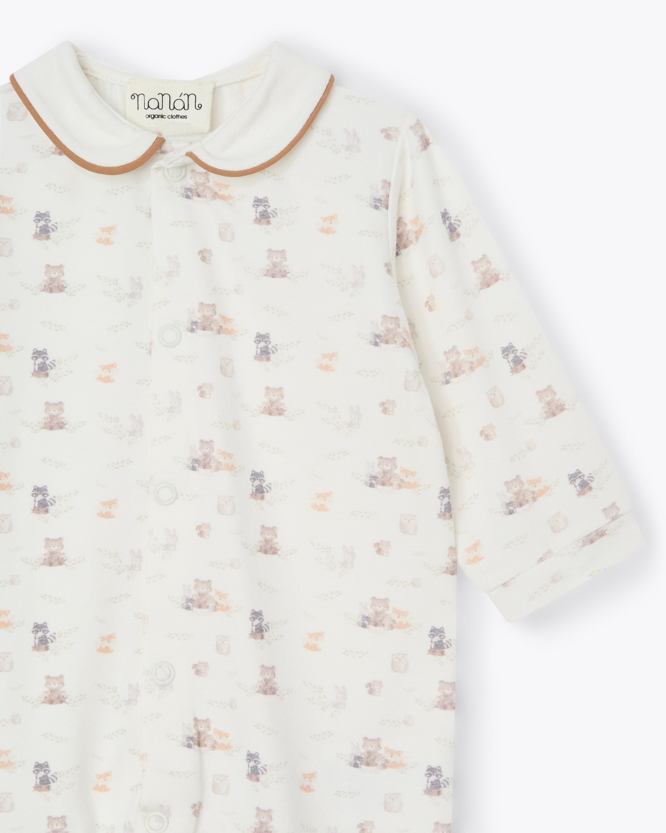 Baby Wickelstrampler Jersey Süßer Wald mit Waldtieren | NANAN – Verspielt & Poetisch
