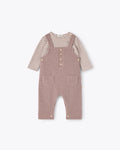 Baby Set 2-teilig Beige | NANAN – Gestreiftes T-Shirt & Latzhose | Unisex
