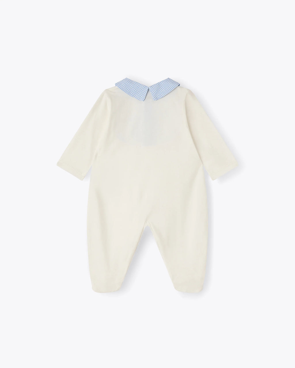 Baby Wickelstrampler Elfenbein Chenille mit Vichy-Muster | NANAN – Kuschelig & Charmant