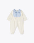 Baby Wickelstrampler Elfenbein Chenille mit Vichy-Muster | NANAN – Kuschelig & Charmant