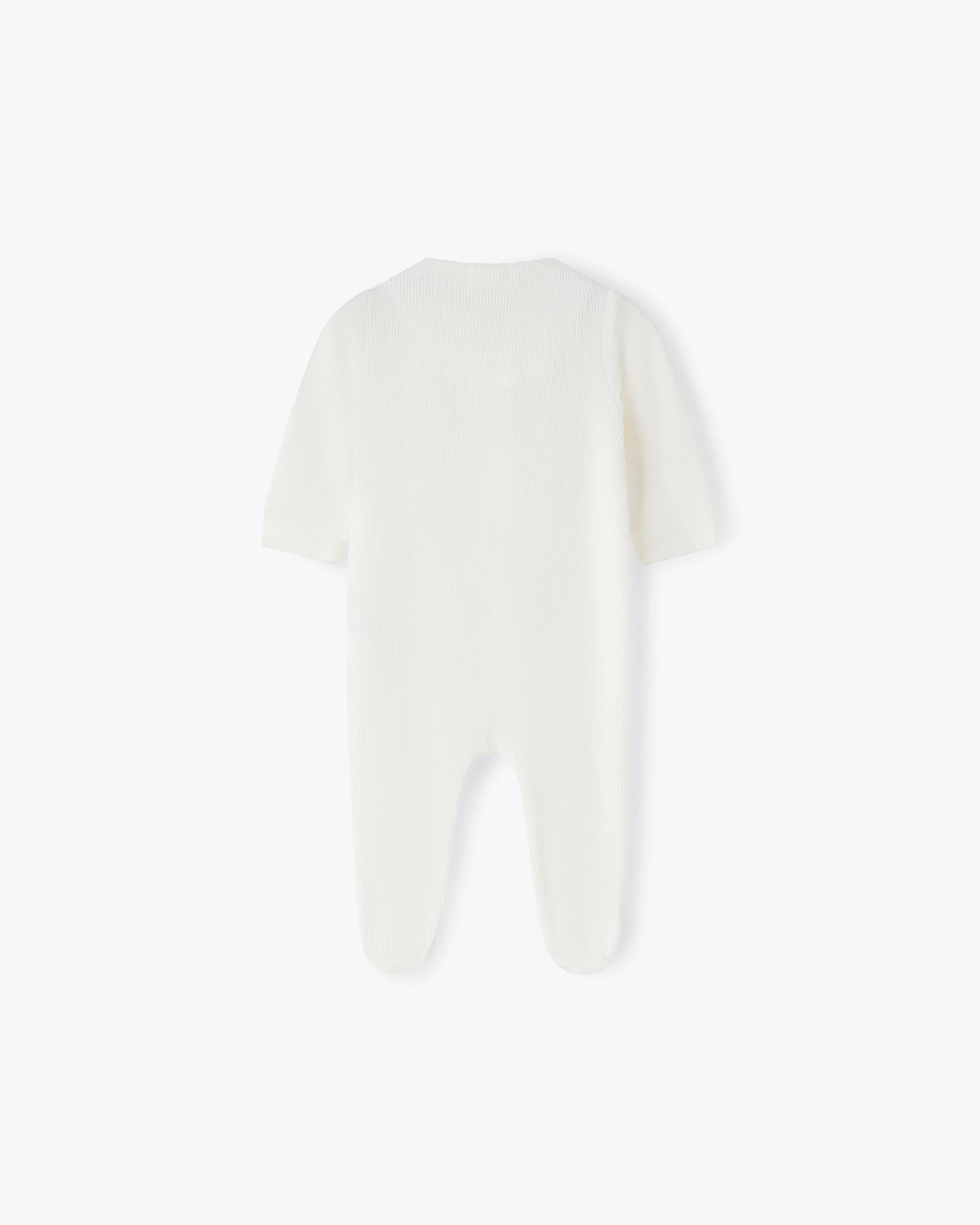 Baby Strampler Elfenbein Chenille mit Schleifen | NANAN – Kuschelig, Zart & Verspielt
