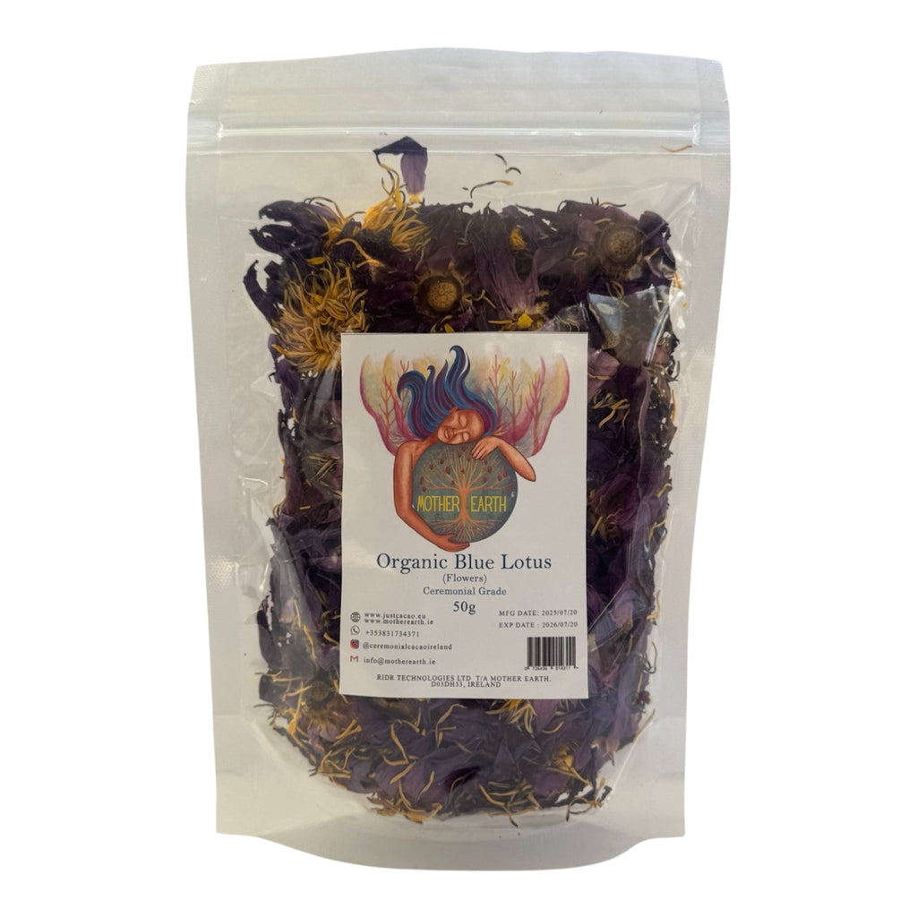 Ägyptische Bio-Blaue Lotusblüten & zerstoßene Blütenblätter (50g)
