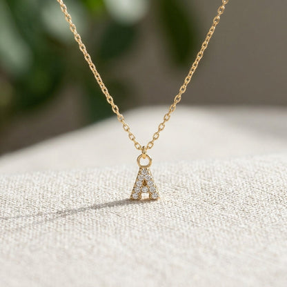 Initialen-Halskette mit Buchstabenanhänger aus 925 Sterling Silber