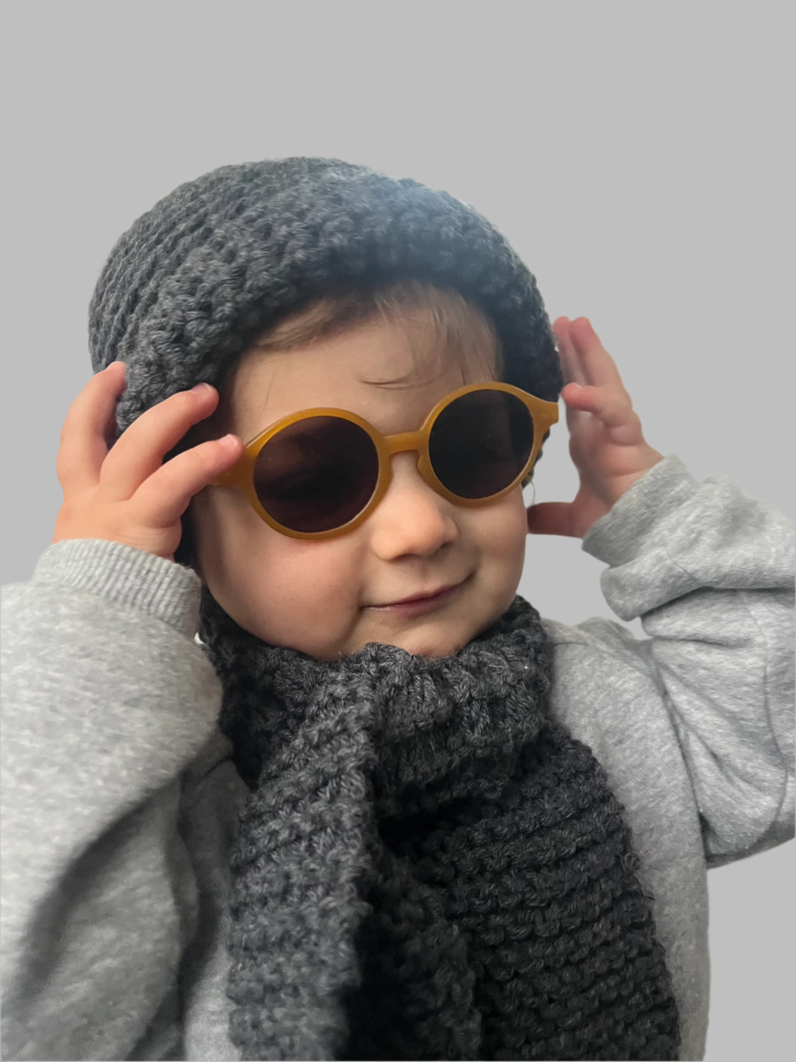 Baby-Wollschal Handgestrickt | Dunkelgrau | 9M–4J | ZEROBARRACENTO