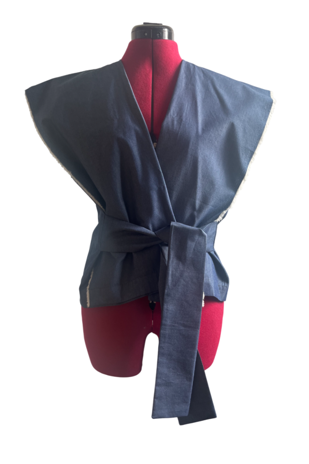 Denim Kimono-Top Ärmellos | End-of-Roll Denim | Zero-Waste | ZEROBARRACENTO