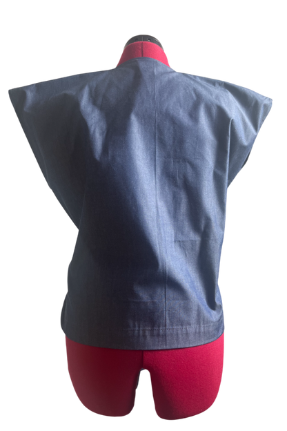Denim Kimono-Top Ärmellos | End-of-Roll Denim | Zero-Waste | ZEROBARRACENTO