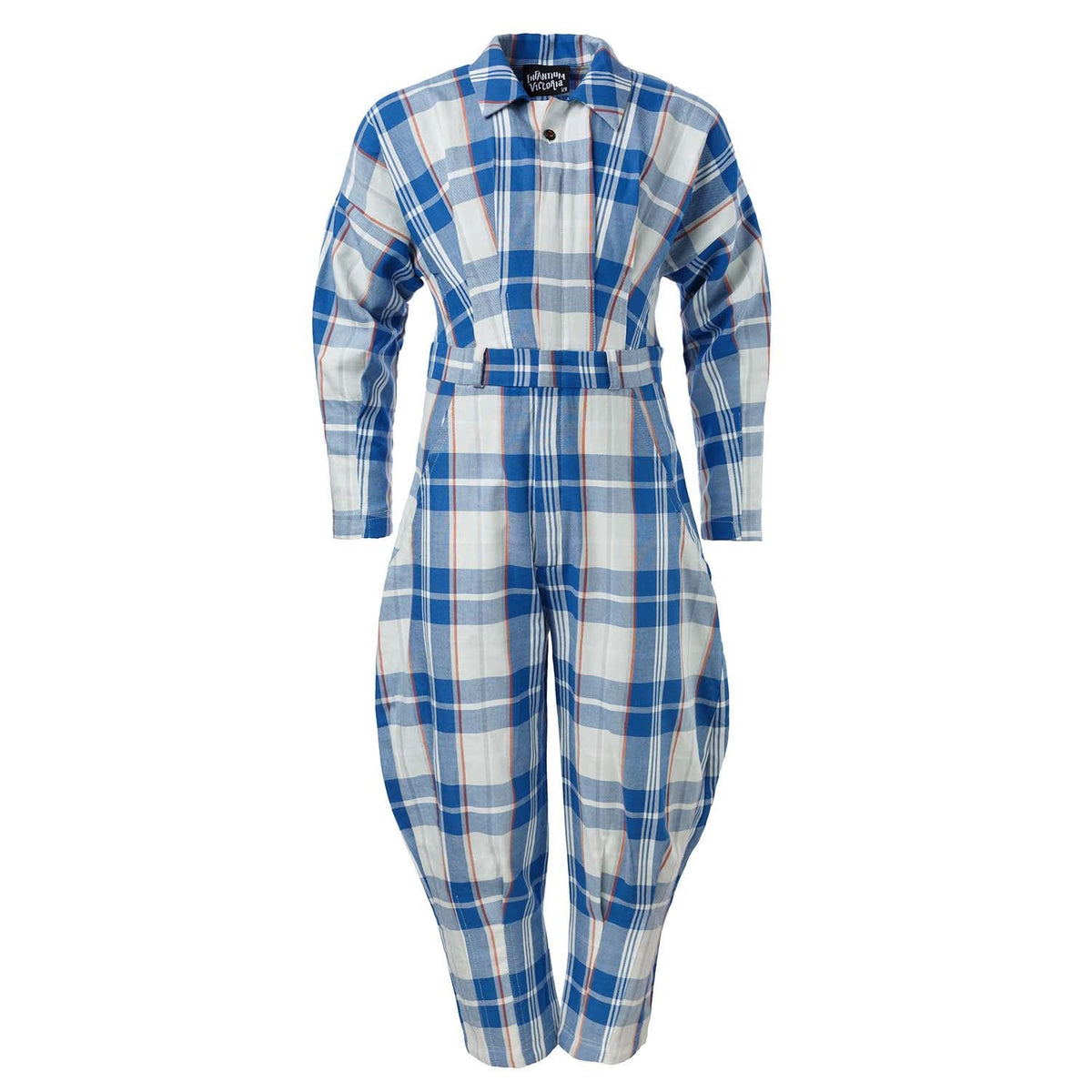 Kinder Tartan-Overall Blau-Weiß – 100% Baumwolle Unisex | Infantium Victoria