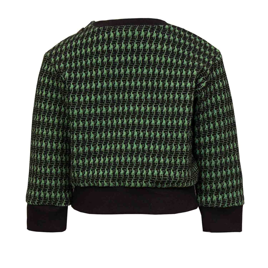 Schwarz-grüner Pied-de-Poule-Baby-Sweatshirt mit Drachen-Appliké