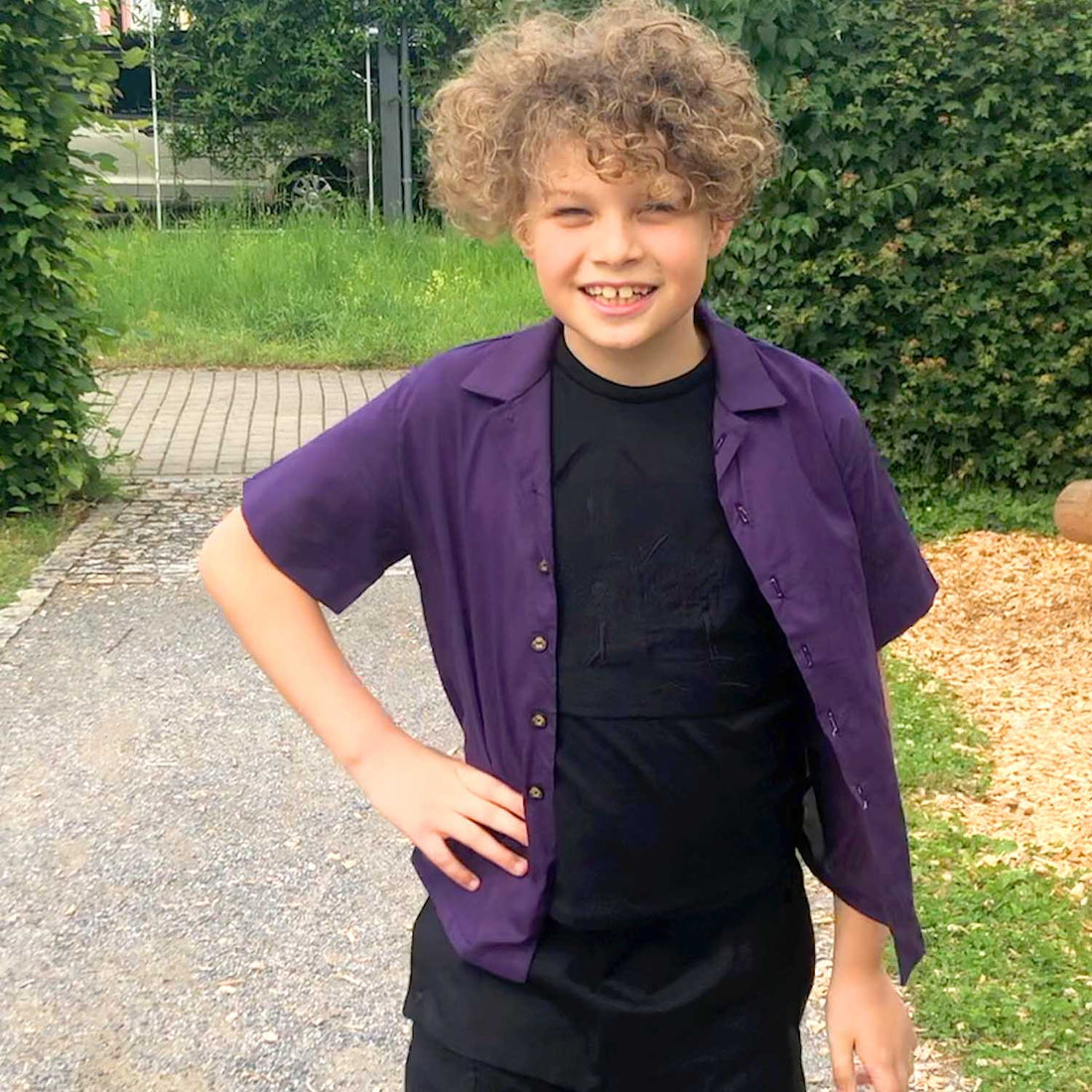 Infantium Victoria Kinder-Kurzarmhemd in Lila