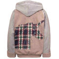 Beiger Fleece-Hoodie für Kinder mit Drachen-Appliké
