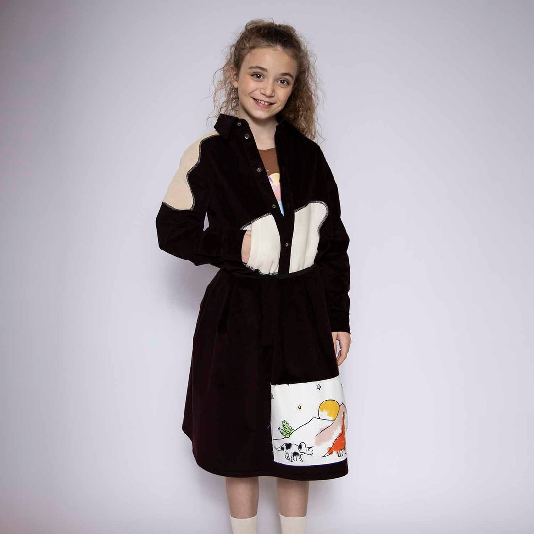 Kinder Samtbluse Aubergine – Cord &amp; Nicky-Samt Unisex | Infantium Victoria