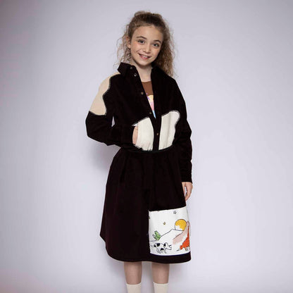 Kinder Samtbluse Aubergine – Cord &amp; Nicky-Samt Unisex | Infantium Victoria