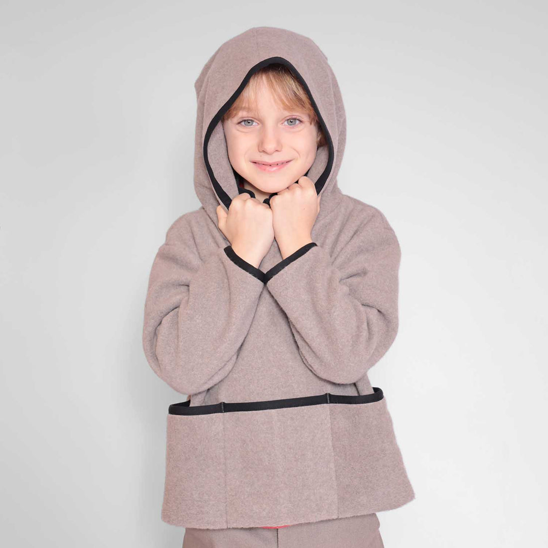 Infantium Victoria beiger Oversize-Kinderhoodie aus Baumwollfleece