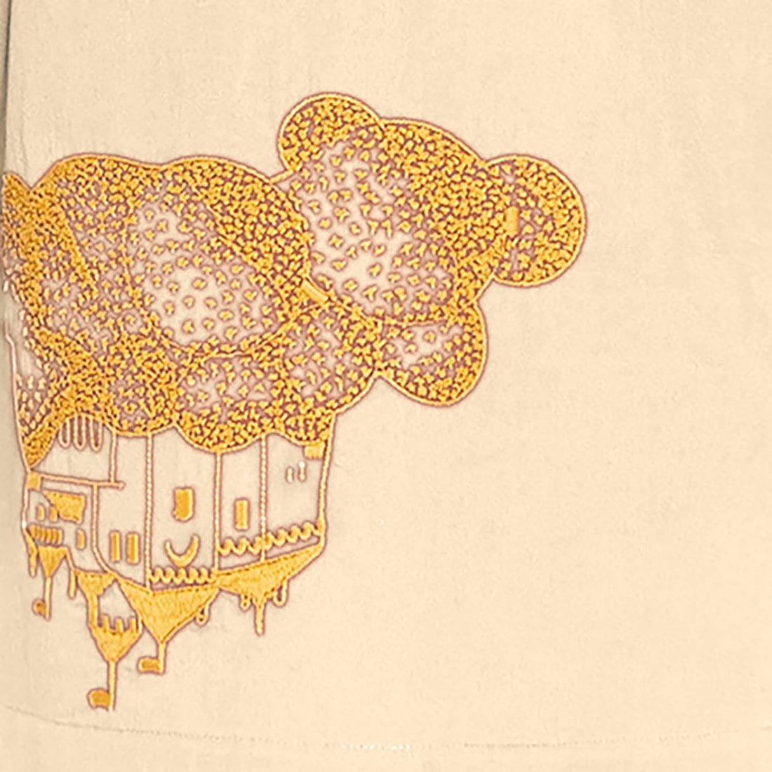 Infantium Victoria beige Kindertunika mit goldener Schlossstickerei
